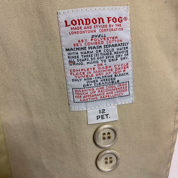 Vintage Retro London Fog Maincoats Timeless Tan Trench Coat Plus Size 12P - Picture 9 of 9